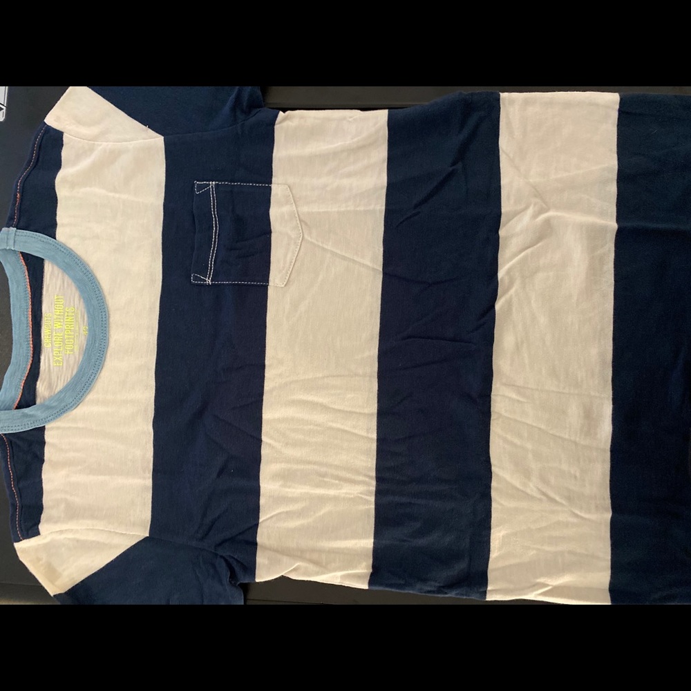 Blue and white T-shirt